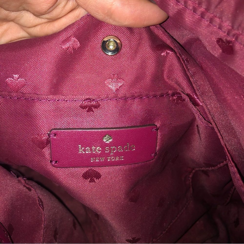 KATE SPADE Chelsea medium tote hand bag purse pockets wine burgundy - Picture 2 of 7
